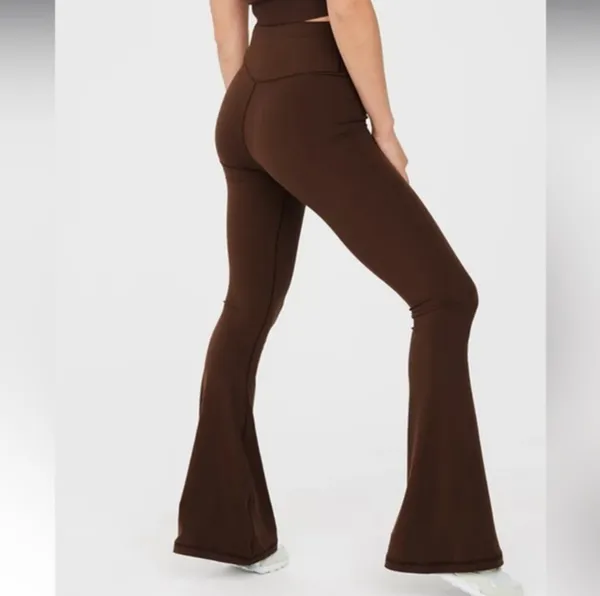 Aerie Offline Chocolate Brown High-Waist Twist Flare Leggings - Image 4
