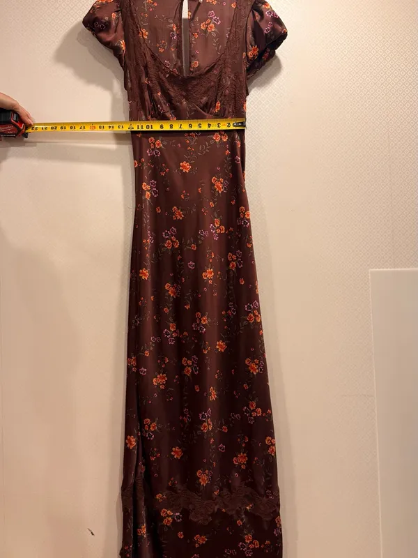 Free People Butterfly Babe Burgundy Floral Satin Lace-Trim Maxi Dress - Image 6