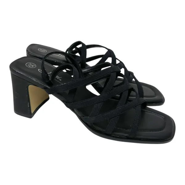 Vintage Y2K Fioni Black Elastic Strappy Heels - Image 4
