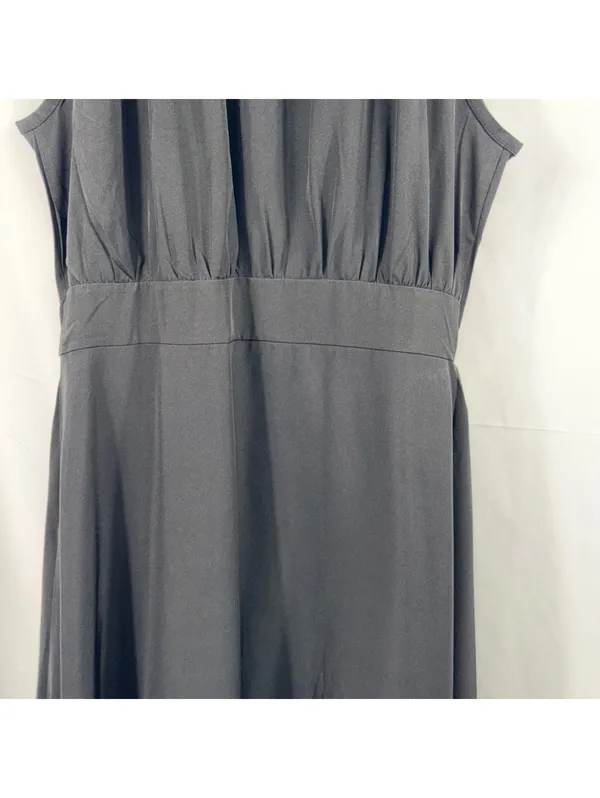 Women’s Black Sleeveless High-Low Ruffle Hem Midi Dress Size S - Image 6