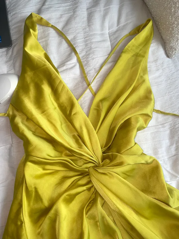 ASOS Yellow Formal Satin Dress - Image 6