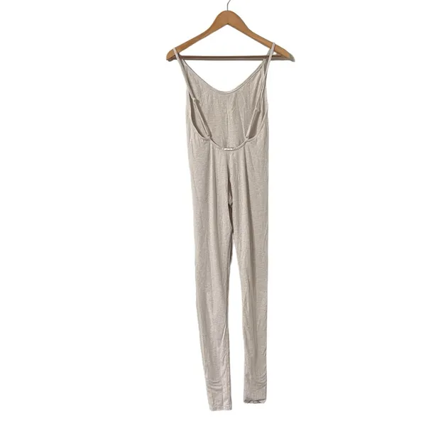 HOUSE OF CB Zahara Milk Marl Summer Lounge Beige Oatmeal Onesie Jumpsuit - Image 8