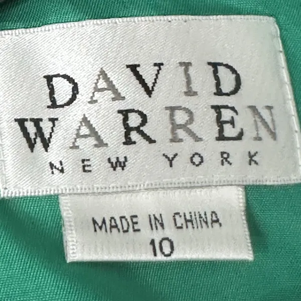 NWT Vintage David Warren New York 100% Silk Emerald Green Dress Size 10 Midi‎ - Image 10