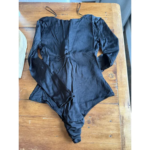 Zara Satin Effect Bodysuit Womens Small - Image 3