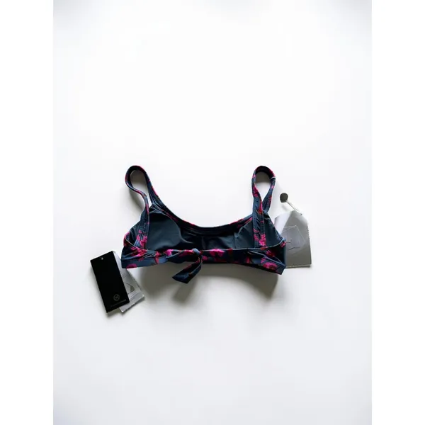 Vix Paula Hermanny Fiore Iris Bikini Top Pink‎ Teal Floral Tie Back New Size M - Image 2