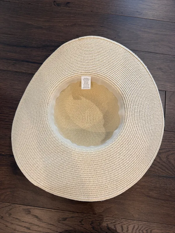 Target Wide Brim Straw Sun Hat with Black Band - C54-077 - Image 2
