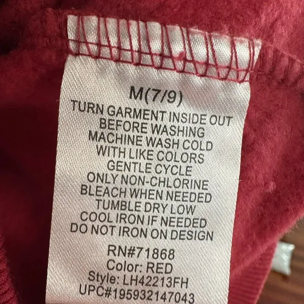Mickey Mouse Red Fleece Hoodie Sweatshirt Forever Original Classic Disney WDW - Image 7