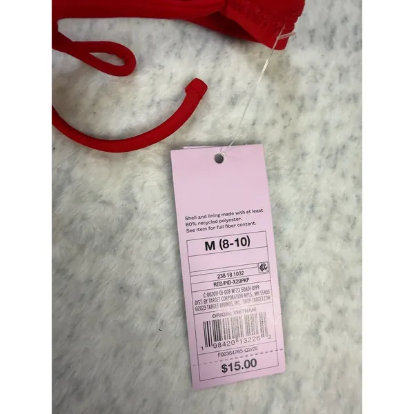 Wild Fable Womens Red Extra High Leg Cheeky Side Tie‎ Bikini Bottom Size M 8-10. - Image 3