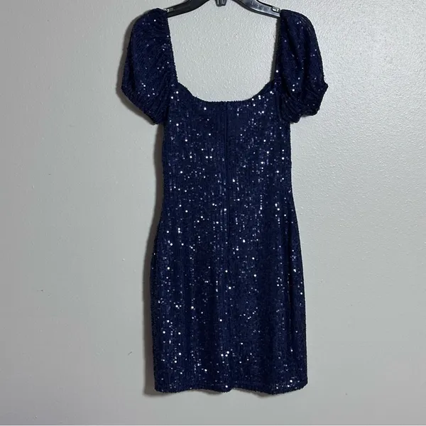 Windsor Women Navy Blue Party Season Sequin Bodycon Mini Dress size S.‎ - Image 6