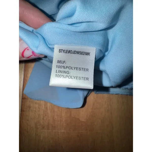 Altar'd State Light Blue‎ Ruffle Mini Dress Long Puff Sleeve Surplice V-Neck M - Image 5