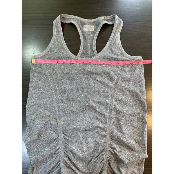Athleta Fastest Track Medium‎ Seamless Ruched Tank Top Gray Athleisure - Image 8
