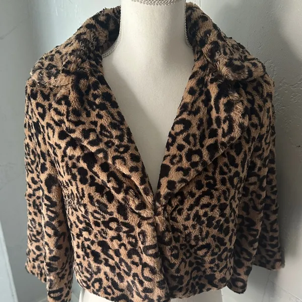 CAbi Brown Leopard Teddy Jacket - Image 4
