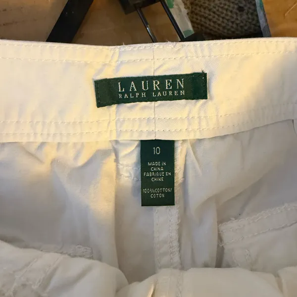 Lauren Ralph Lauren White Belted Cuffed Shorts - Image 3