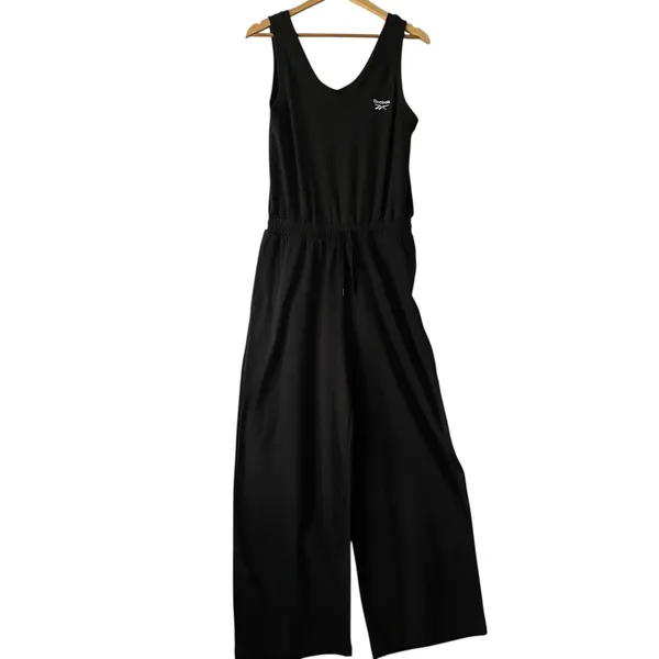 Reebok Identity Romper‎ Women's Size M Black Sleeveless Training Jumpsuit Sporty - Image 2