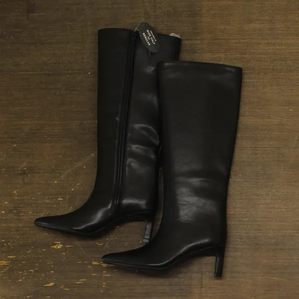 NWT On 34th Rachelle Stovepipe Boots Womens 10019723900 Black Smooth 5.5M - Image 6
