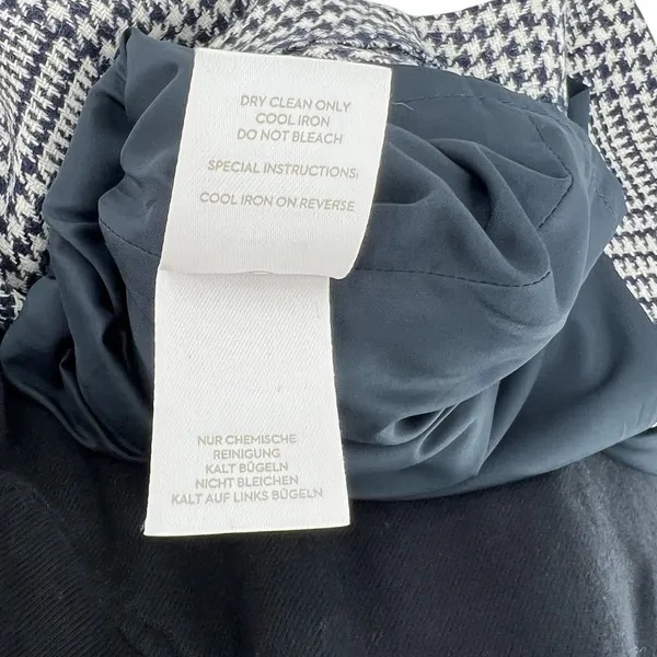 Boden British Tweed Pencil Skirt‎ Houndstooth Plaid Navy Blue Size US 6R - Image 12