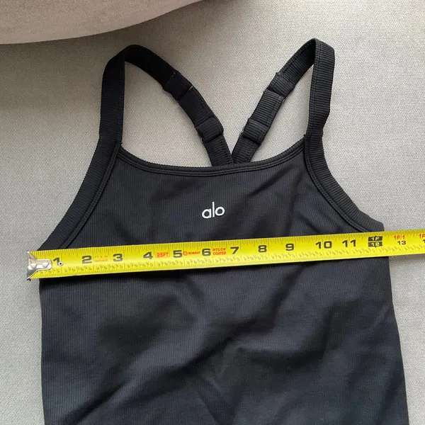Alo Yoga Seamless Ribbed Favorite Full Length Bra Tank Black XS - Image 3