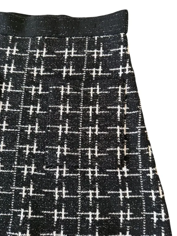 ZARA Black White Knit A Line Skirt Size Small NEW NWOT - Image 4