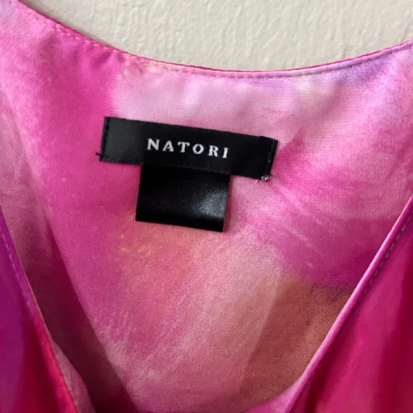 Natori Floral Watercolor Layered Sleeveless Slip Dress Women's Size Medium - Image 6