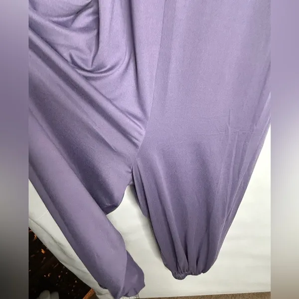 Ellie and Kate Jumpsuit Women Size Large Barrel Leg Full Length purple. - Image 4