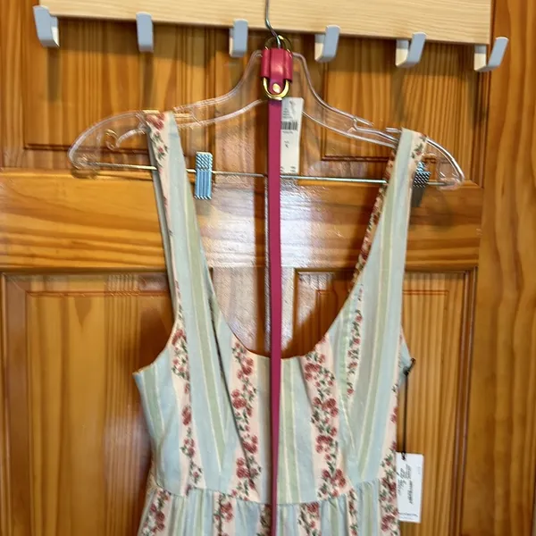 WeWoreWhat Corset Midi Dress, Victorian Floral Stripe/ Rosewood Multi, size M NW - Image 10