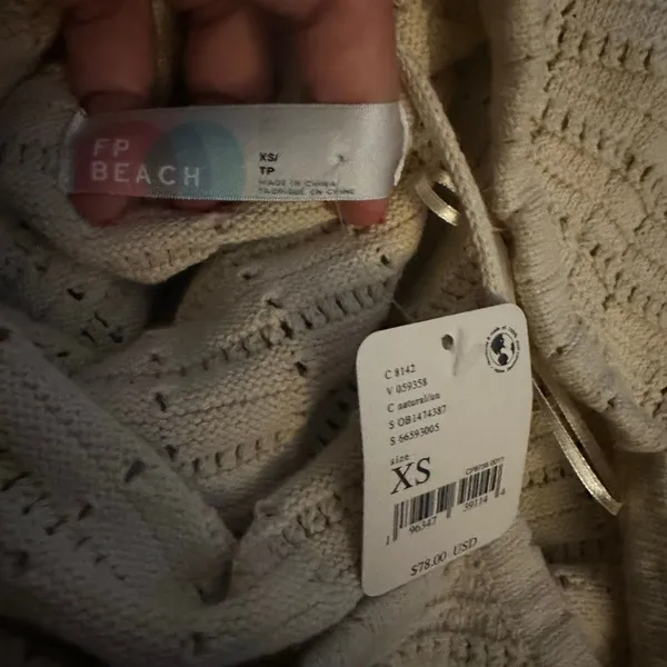 NWT Free People Beach Mallorca tan knit dress xs - Image 6