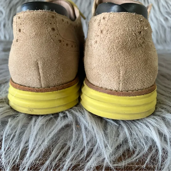 Cole Haan Lunargrand Wingtip Oxfords tan suede upper 7.5 women’s - Image 6