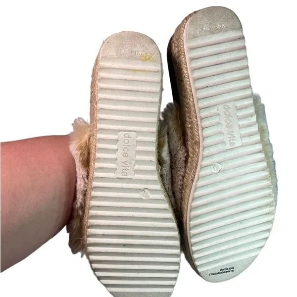 Dolce Slides vita ilenia platform fuzzy SLIPPER SLIDES size 10 NEUTRAL - Image 7
