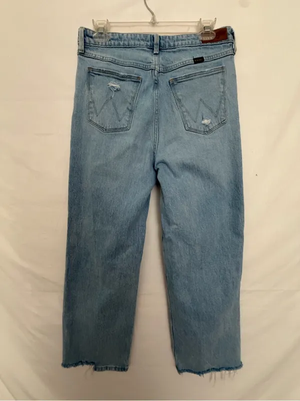 Wrangler Women Light Wash Distressed Mid Rise Loose Straight Sz 6 28x30(A876) - Image 9
