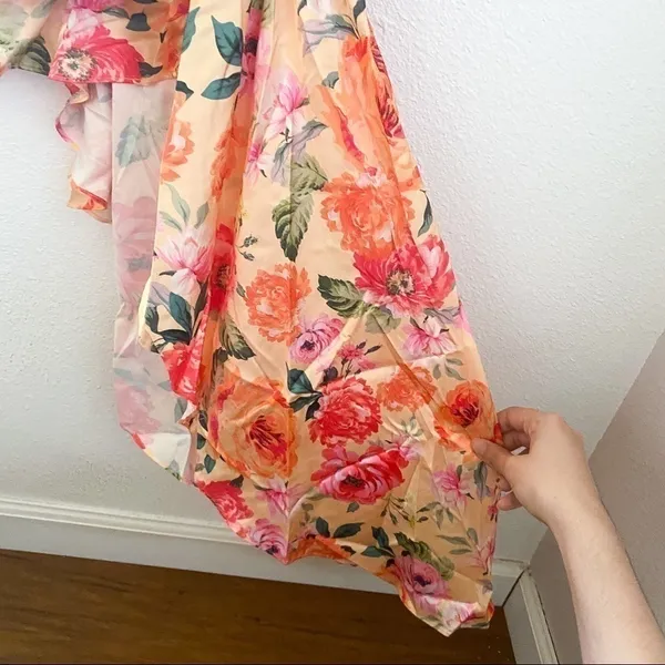 For Love & Lemons Versilla Floral Satin Hi-Lo Dress XS NWT‎ - Image 5