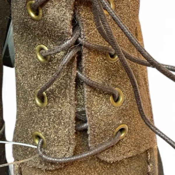 Scruples Lace Up Ankle Boot Moc-toe Metallic Distressed Bronze Gold Western Sz 8 - Image 8