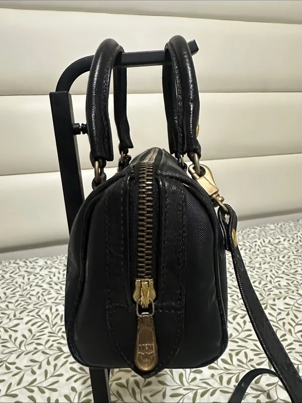 MCM Black Mini Bag in Viseto Coated Canvas - Image 4