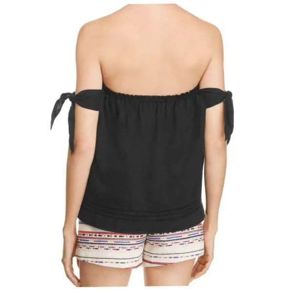 Paige Lynley Off the Shoulder Top Women's L Black‎ Boho - Image 7