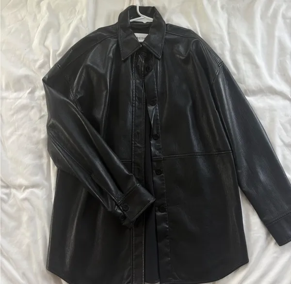Aritzia Black Leather Jacket - Image 2