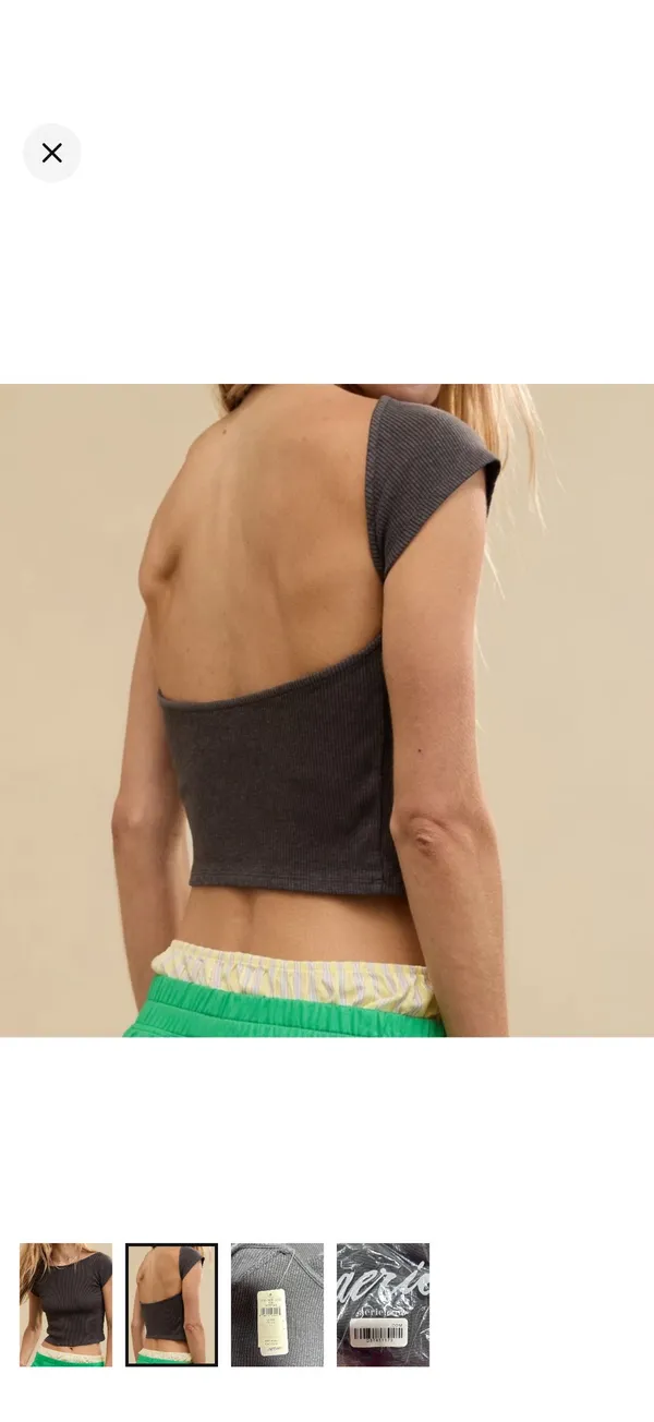 Aerie Dark Gray Ribbed Top - Image 9