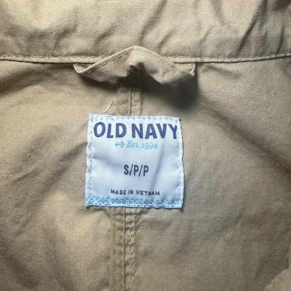 Old Navy Tan Utility Jacket Military Style Pockets 100%‎ Cotton Womens Small - Image 4