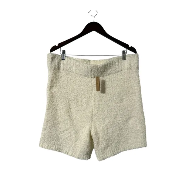 NWT SKIMS White Cozy Fuzzy Teddy Boucle High Waisted Shorts - Image 4