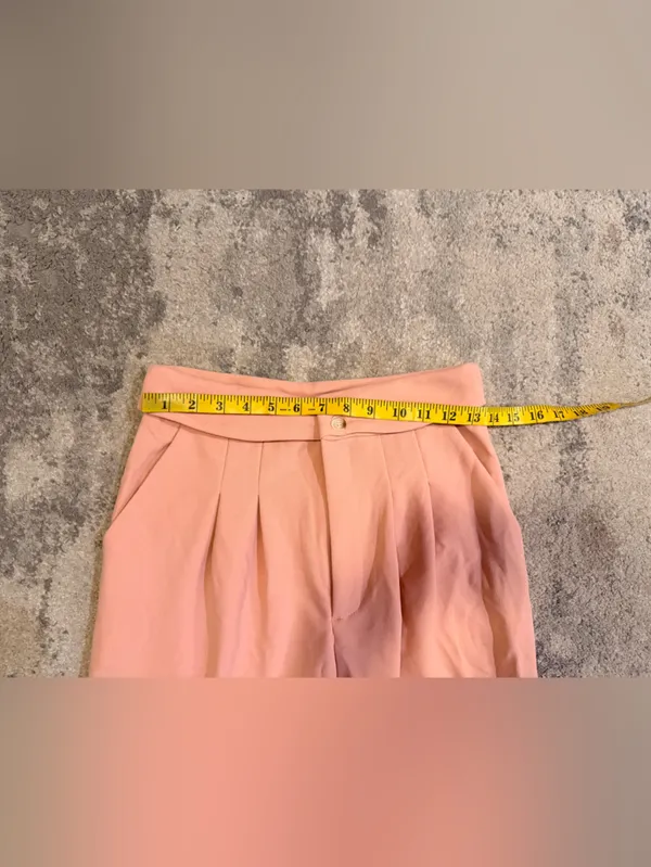 SHEIN Peach Wide-Leg High Waist Trousers - Image 5