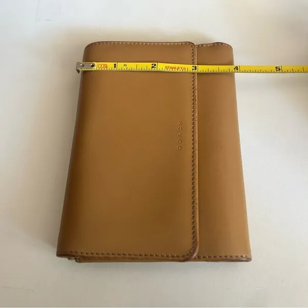 Vintage Coach Leather Tri Fold Card Holder Wallet Tan Camel 5.5”x4” - Image 10