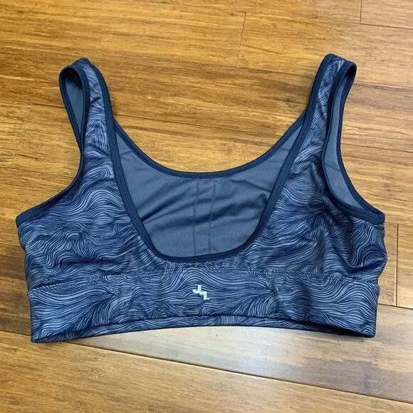 Joy Lab Sports Bra Womens XXL Blue Wave Pattern Athletic‎ Workout Medium Support - Image 2