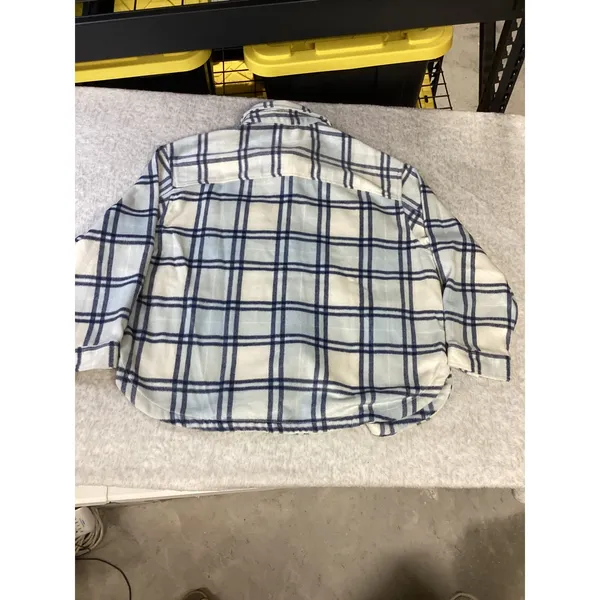 Members Mark Womens Shacket XL Blue White Plaid Fleece Button Front Shirt Jacket - Image 3