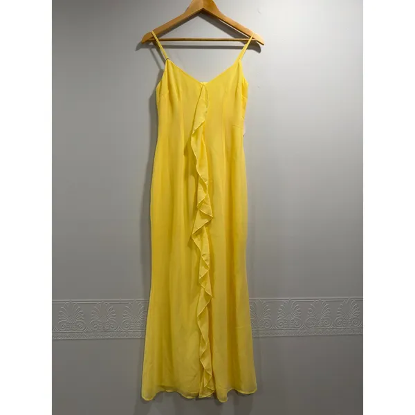 More to Come Vienna Baby Yellow Fairy Minimalist Girly Maxi Dress NWT Small - Image 2