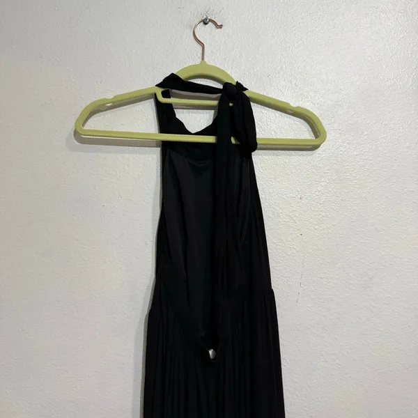 RD Style Black Halter Tiered Midi Dress Sz M - Image 7