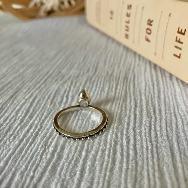 Crown Ring Pear Teardrop Bohemian Stacking Band Vintage “Tuilelaith” Silver Jewelry - Image 8