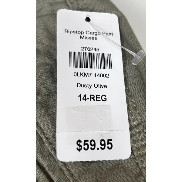 NWT Women Size 14 Gorp Utility Hiking LL Bean Olive Favorite Fit Pants - Image 2