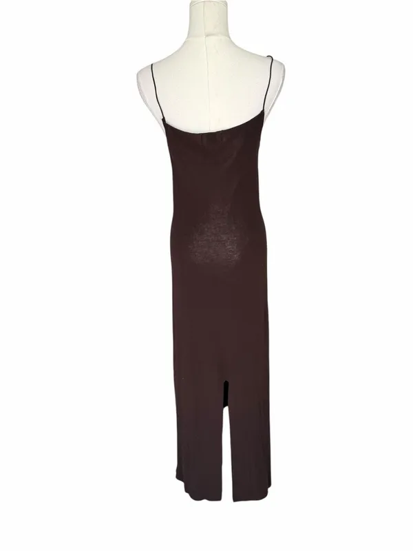 DISSH - Chocolate Brown Lightweight Knit Maxi Dress Sz S - Image 4