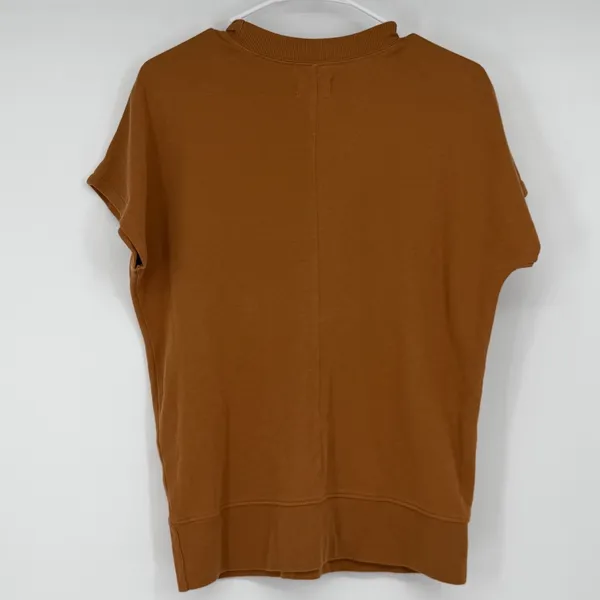 Pact Organic‎ Cotton Cap Sleeve Sweatshirt Top Rust Brown XS - Image 2
