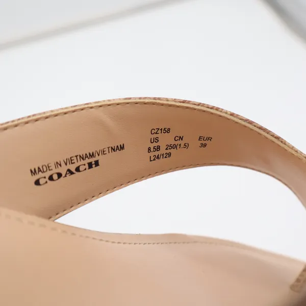 Coach Bridgette Signature Thong Sandals Tan Monogram Flip Flops Women's 8.5B - Image 6