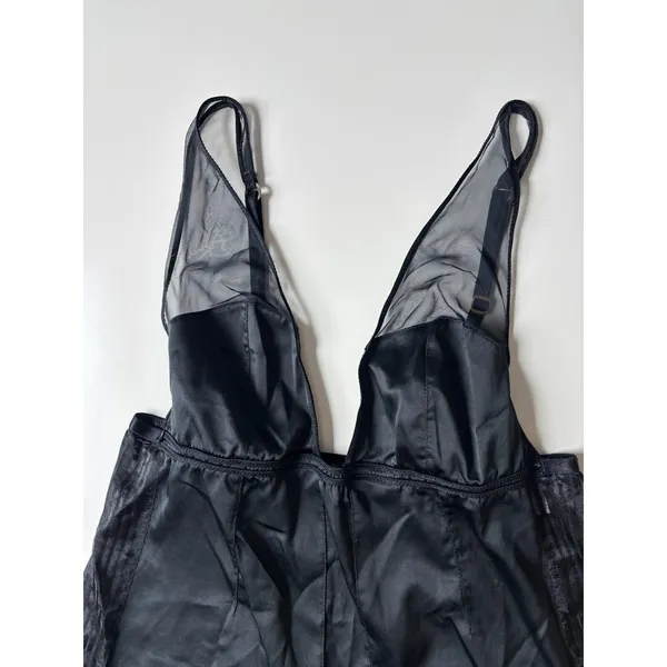 Victoria's Secret Slip Dress Womens Medium Black‎ Very Sexy Satin Lace Romantic - Image 5