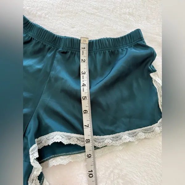 Teal Lace Trim Sleepwear Set size small pajama set - Image 7